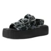 T.U.K. GREY LEOPARD 3-BUCKLE MONDO SANDALS 1 T.U.K. GREY LEOPARD 3-BUCKLE MONDO SANDALS