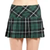 Tripp NYC TRIPP PLEATED WOVEN GREEN PLAID SKIRT