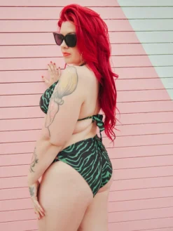 What's New SOURPUSS GREEN ZEBRA SCRUNCH BIKINI