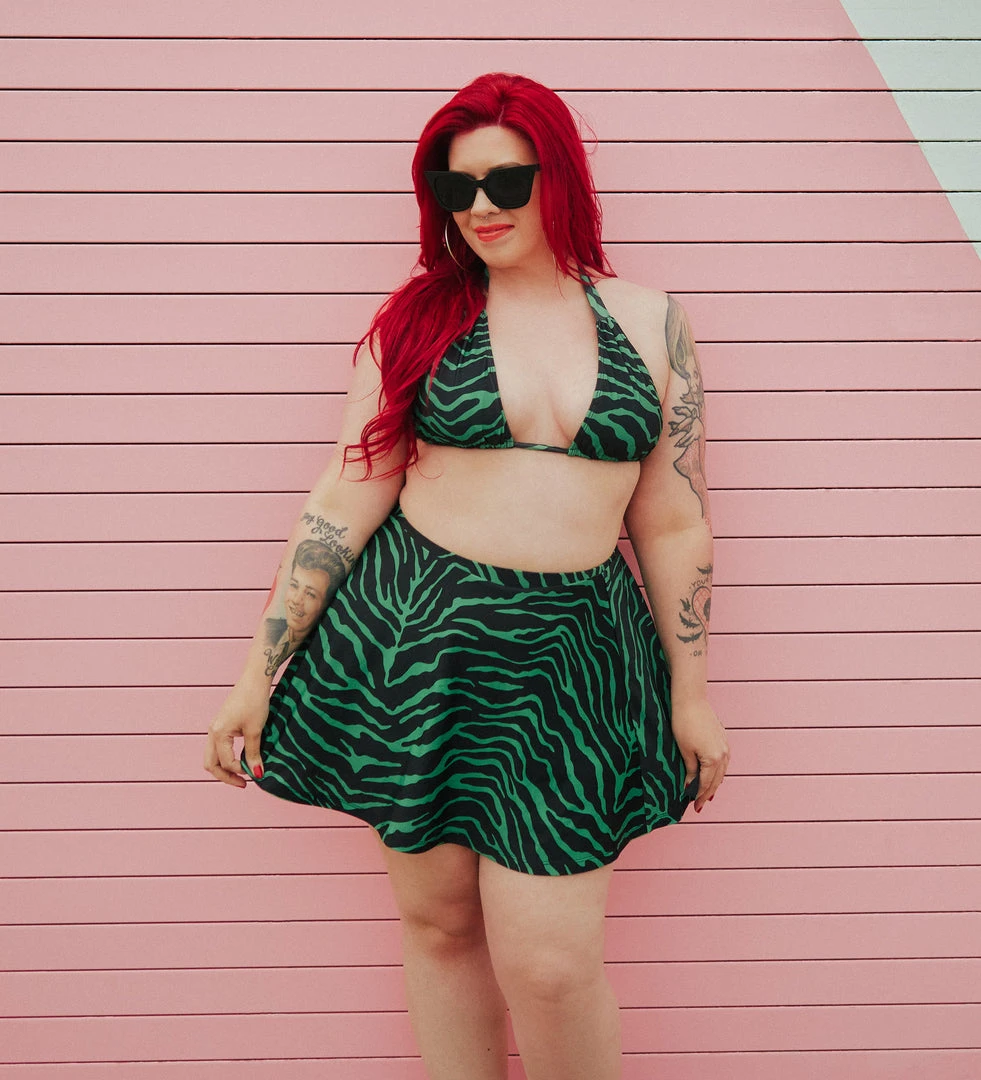 What's New SOURPUSS GREEN ZEBRA SWIM SKIRT 4 What's New SOURPUSS GREEN ZEBRA SWIM SKIRT