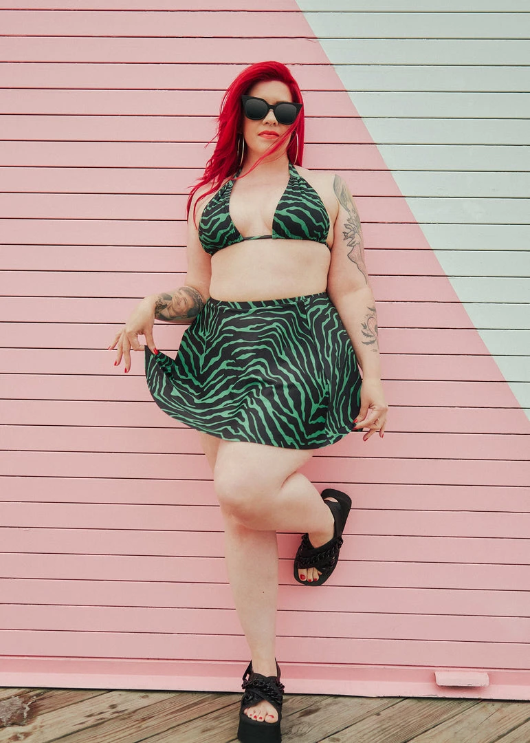 What's New SOURPUSS GREEN ZEBRA SWIM SKIRT 5 What's New SOURPUSS GREEN ZEBRA SWIM SKIRT