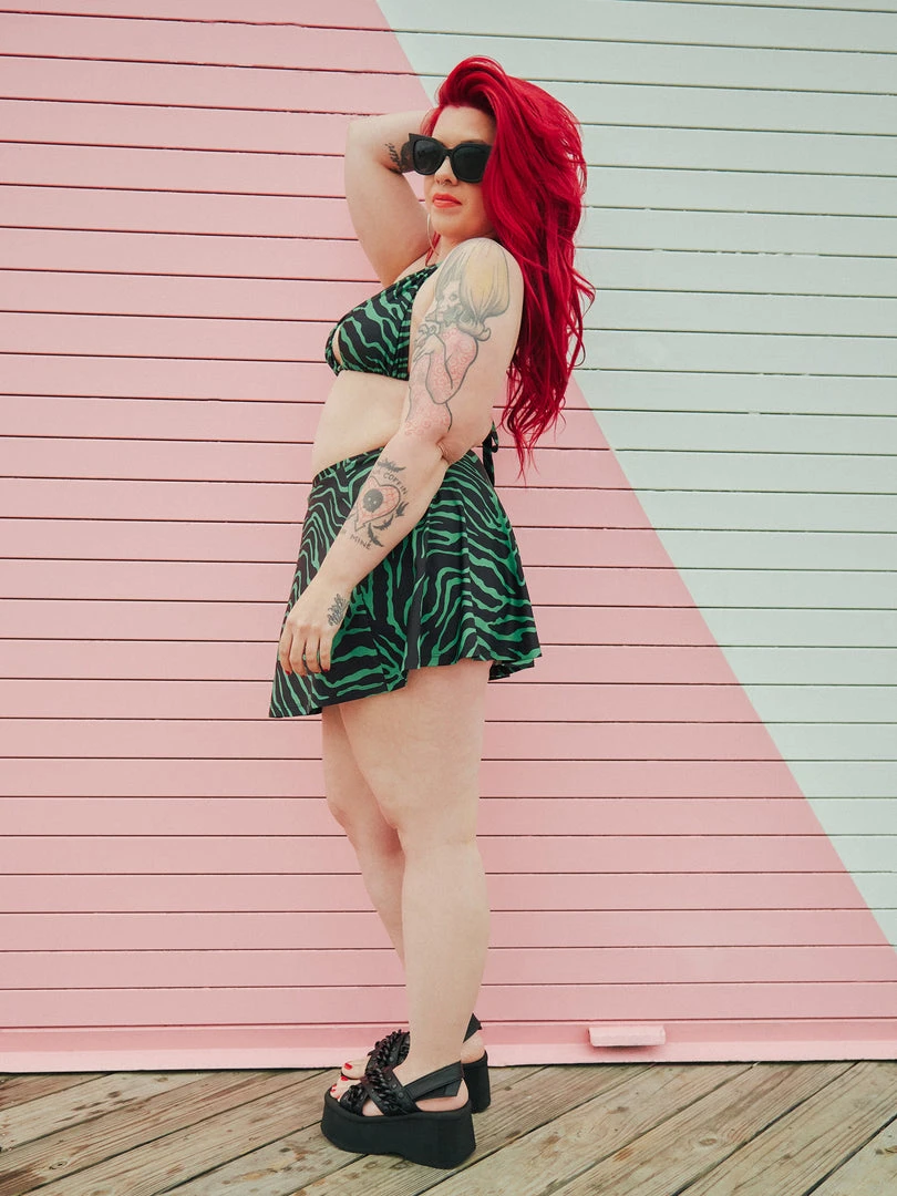 What's New SOURPUSS GREEN ZEBRA SWIM SKIRT 6 What's New SOURPUSS GREEN ZEBRA SWIM SKIRT