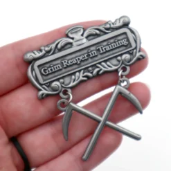 Accessories PSYCHIC CIRCLE ODDITIES GRIM REAPER IN TRAINING MEDAL PIN 8 Accessories PSYCHIC CIRCLE ODDITIES GRIM REAPER IN TRAINING MEDAL PIN