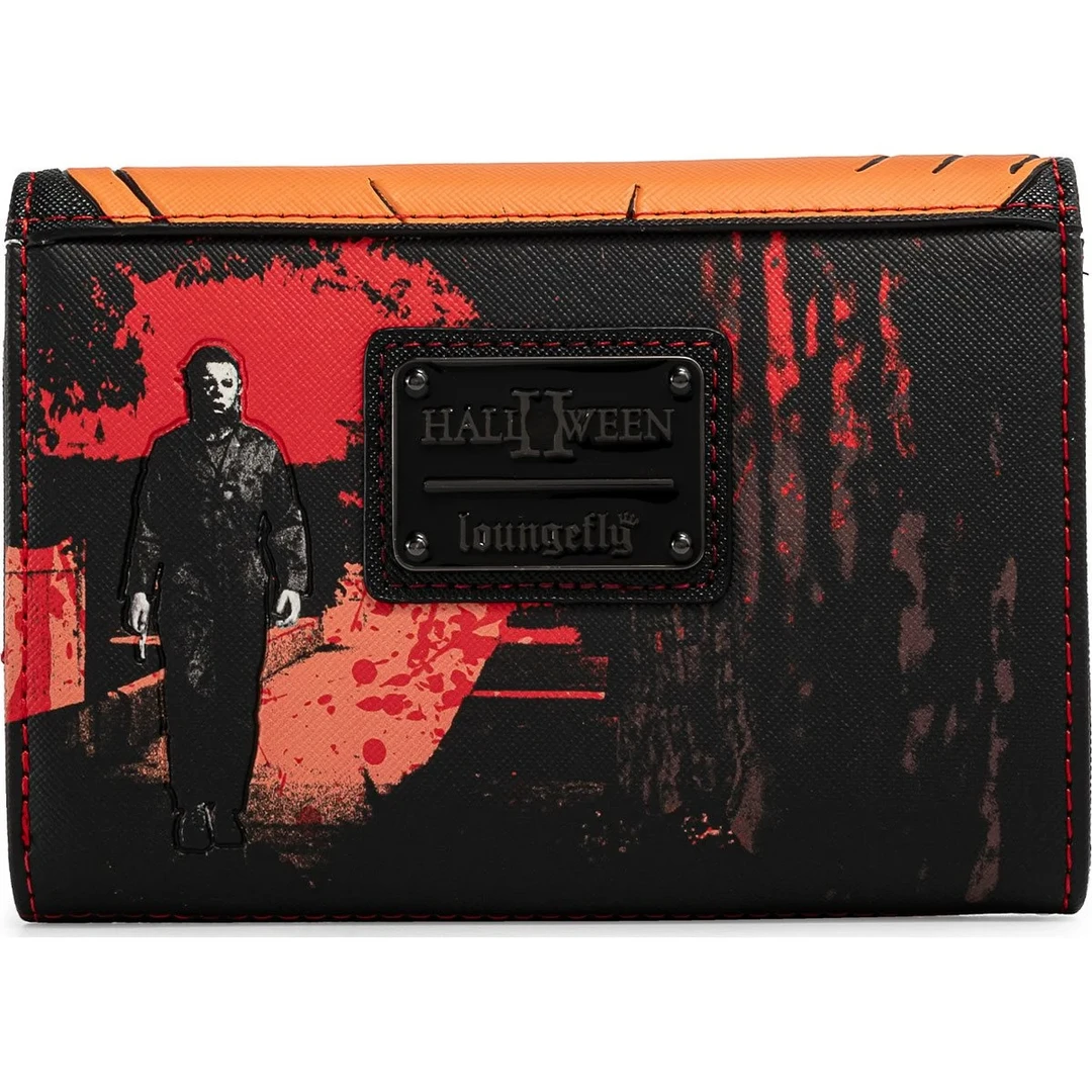 LOUNGEFLY HALLOWEEN II MICHAEL MYERS PUMPKIN TRIFOLD WALLET 4 LOUNGEFLY HALLOWEEN II MICHAEL MYERS PUMPKIN TRIFOLD WALLET