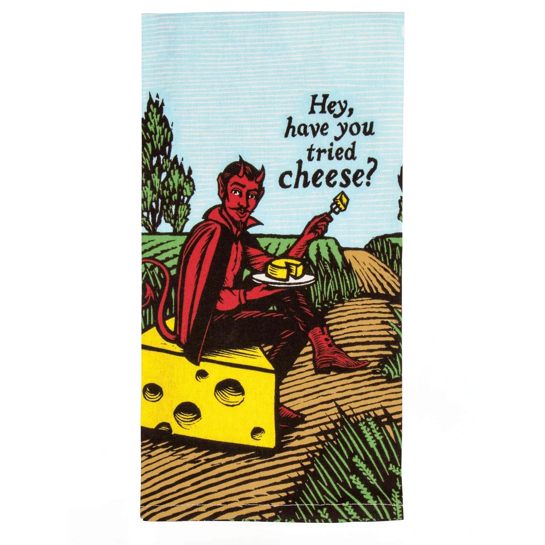 Blue Q HAVE YOU TRIED CHEESE DISH TOWEL 3 Blue Q HAVE YOU TRIED CHEESE DISH TOWEL