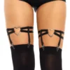 None DUAL STRAP ELASTIC THIGH HIGH GARTER SUSPENDER WITH HEART Back In Stock