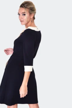 VOODOO VIXEN HELEN 60'S KNIT DRESS WITH POCKETS BLACK Apparel 9 VOODOO VIXEN HELEN 60'S KNIT DRESS WITH POCKETS BLACK Apparel