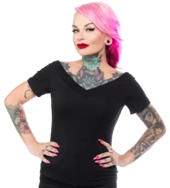 HELL BUNNY ALEX TOP BLACK Shop Sour+Plus