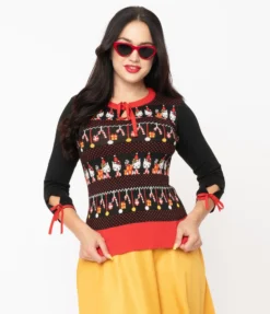 UNIQUE VINTAGE X HELLO KITTY HOLIDAY SWOOSIE SWEATER