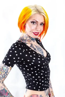 Shop Sour+Plus SOURPUSS POLKA DOT SUZIE TOP BLK/WHT