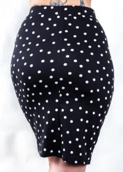 SOURPUSS POLKA DOT MIDI SKIRT BLK/WHT