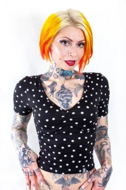 Shop Sour+Plus SOURPUSS POLKA DOT SUZIE TOP BLK/WHT