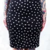 SOURPUSS POLKA DOT MIDI SKIRT BLK/WHT
