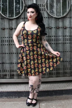 Neon Dreams SOURPUSS TINY TIKI CAMI SKATER DRESS