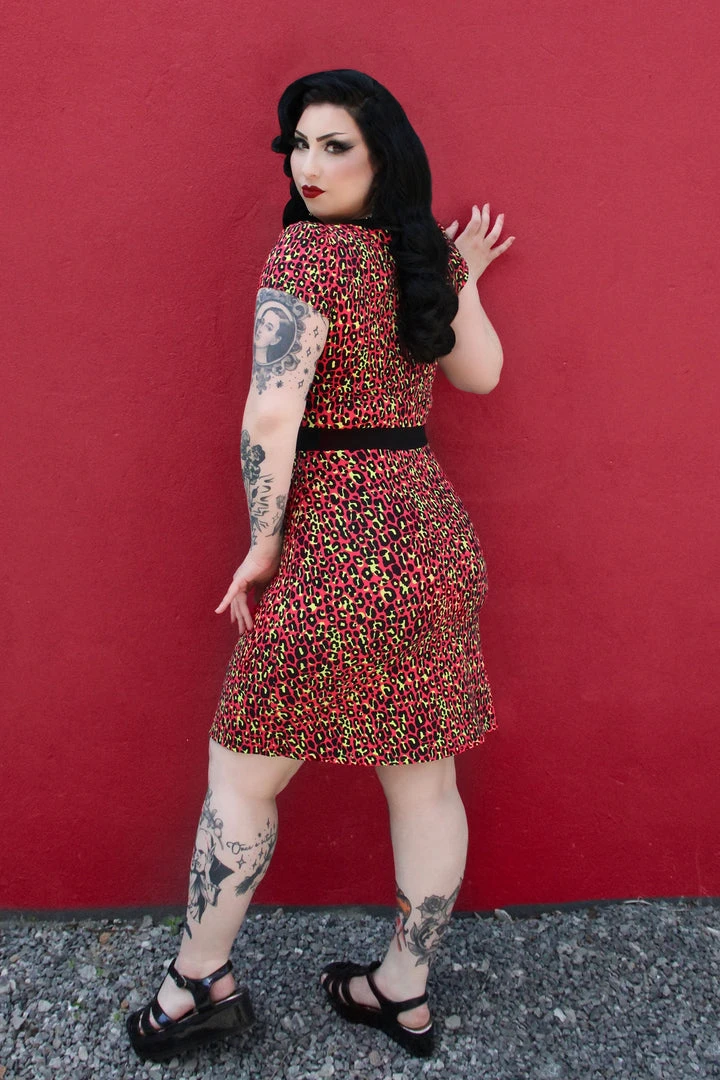 Neon Dreams SOURPUSS LEOPARD BEKI DRESS HOT PINK 4 Neon Dreams SOURPUSS LEOPARD BEKI DRESS HOT PINK