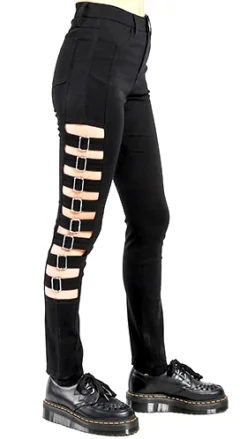 Tripp NYC TRIPP SIDE BUCKLE PANTS BLACK Apparel