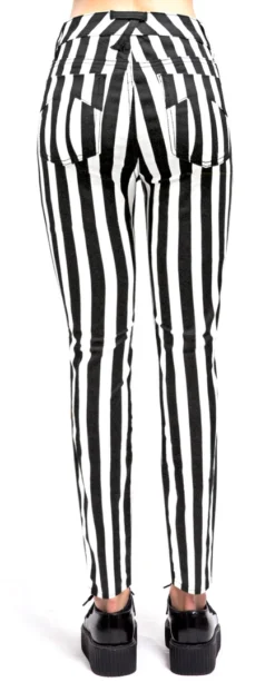 Tripp NYC TRIPP BLK/WHT STRIPED HIGH WAIST PANTS