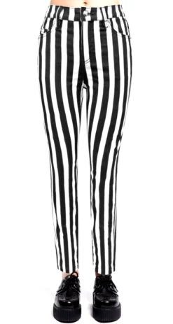 Tripp NYC TRIPP BLK/WHT STRIPED HIGH WAIST PANTS