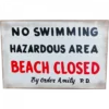 TRICK OR TREAT STUDIOS JAWS NO SWIMMING WOOD SIGN
