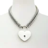 None JUMBO HEART LOCK PENDANT NECKLACE SILVER Ghouls Just Wanna Have Sun