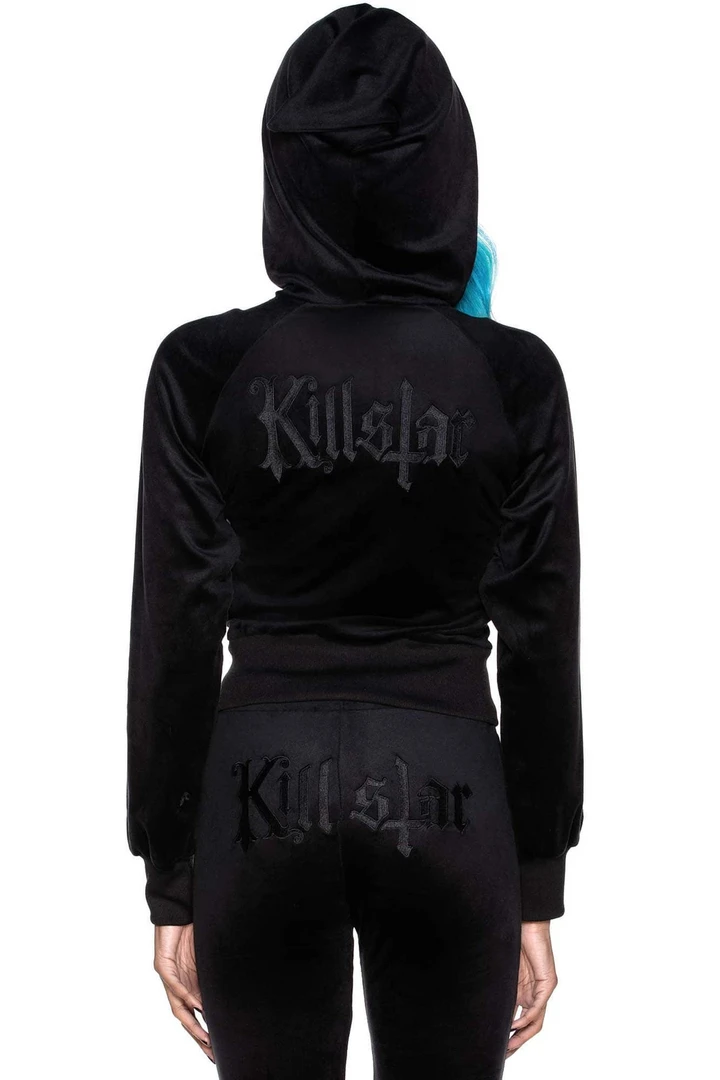 Shop Sour+Plus KILLSTAR JUST CREW-SIN VELVET HOODIE BLACK 4 Shop Sour+Plus KILLSTAR JUST CREW-SIN VELVET HOODIE BLACK