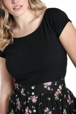 Shop Sour+Plus HELL BUNNY KIMMIE TOP BLACK