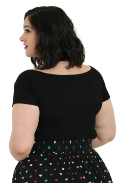 Shop Sour+Plus HELL BUNNY KIMMIE TOP BLACK