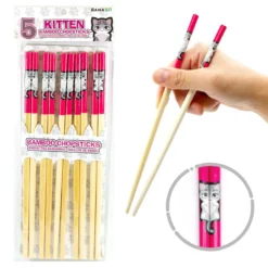 None Homewares KITTEN BAMBOO CHOPSTICKS SET
