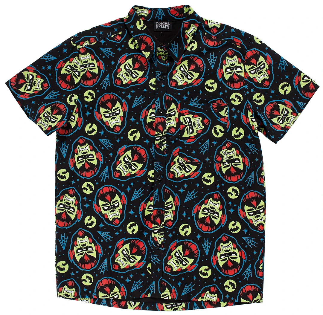 KUSTOM KREEPS WOLFMAN BUTTON DOWN 3 KUSTOM KREEPS WOLFMAN BUTTON DOWN