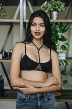 None LYRA DOUBLE Y-STRAP BRALETTE BLACK Apparel
