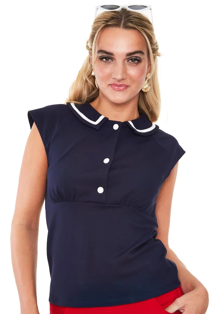 VOODOO VIXEN LADY FRONT BUTTON COLLAR TOP Apparel 3 VOODOO VIXEN LADY FRONT BUTTON COLLAR TOP Apparel