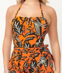 UNIQUE VINTAGE PARROT PRINT LEILANI SARONG DRESS