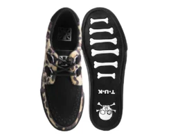 T.U.K. D-RING VEGAN VLK SNEAKER BLACK AND LEOPARD