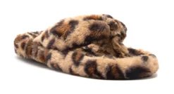 None Footwear FLUFFY SANDAL SLIPPERS LEOPARD