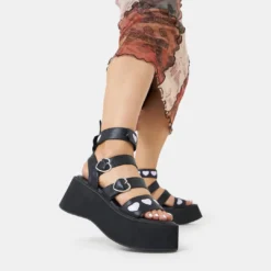 Koi Footwear What's New KOI LOVERGIRL PLATFORM LILAC HEART SANDALS
