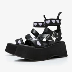 Koi Footwear What's New KOI LOVERGIRL PLATFORM LILAC HEART SANDALS
