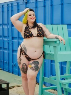 SOURPUSS LUNA BATS BLACK/ORANGE SCRUNCH BIKINI What's New