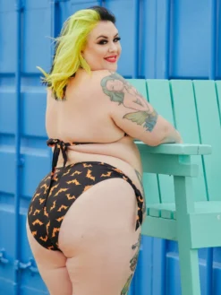 SOURPUSS LUNA BATS BLACK/ORANGE SCRUNCH BIKINI What's New