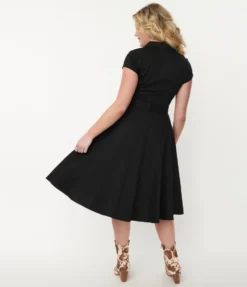 UNIQUE VINTAGE MADELINE DRESS BLK W/ GOLD TRIM What's New
