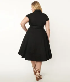 UNIQUE VINTAGE MADELINE DRESS BLK W/ GOLD TRIM What's New