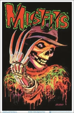 None MISFITS NIGHTMARE FIEND FLOCKED BLACKLIGHT POSTER Back In Stock