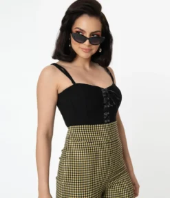UNIQUE VINTAGE CORSET MITZI TOP BLACK 11 UNIQUE VINTAGE CORSET MITZI TOP BLACK