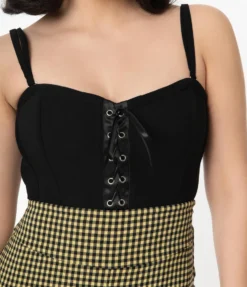 UNIQUE VINTAGE CORSET MITZI TOP BLACK 12 UNIQUE VINTAGE CORSET MITZI TOP BLACK