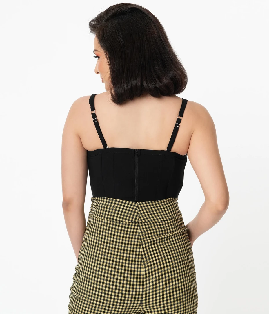 UNIQUE VINTAGE CORSET MITZI TOP BLACK 8 UNIQUE VINTAGE CORSET MITZI TOP BLACK