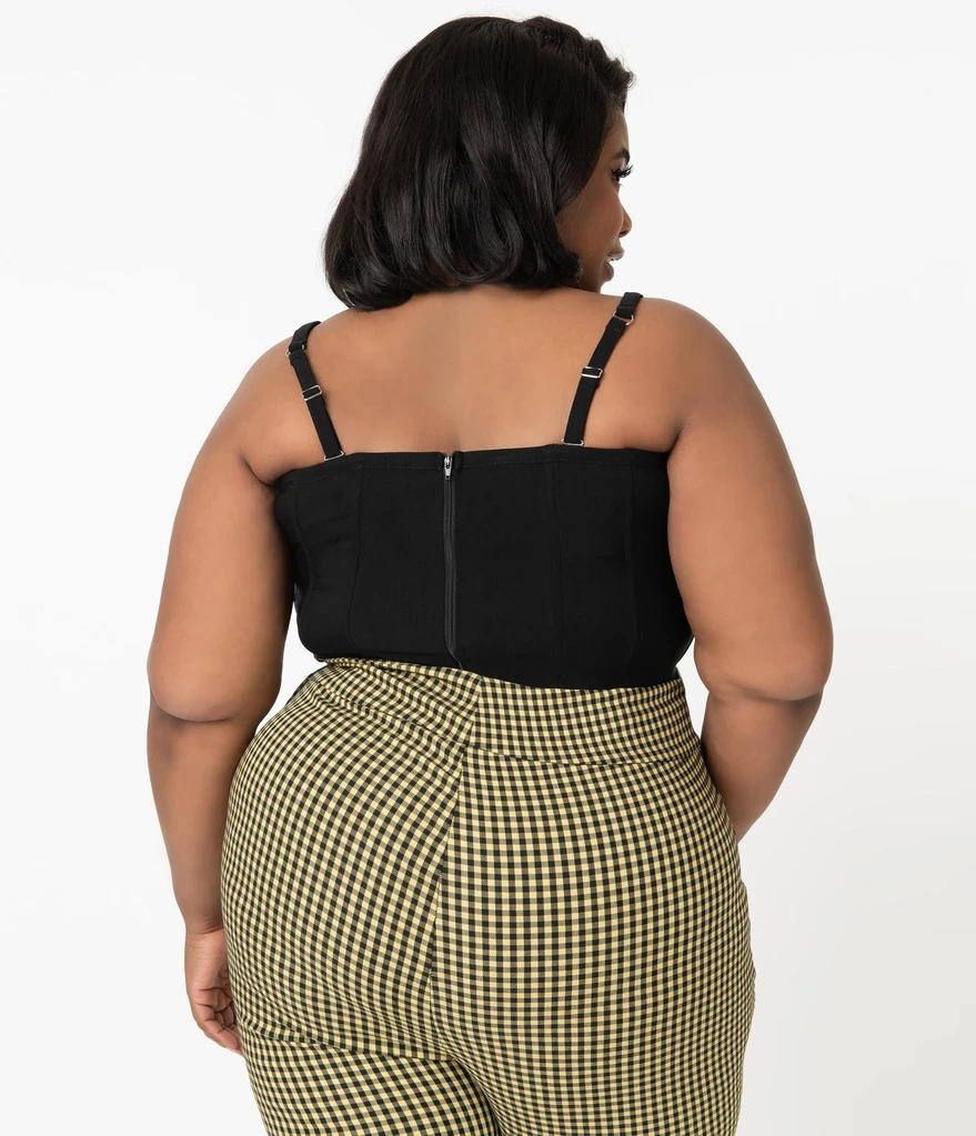 UNIQUE VINTAGE CORSET MITZI TOP BLACK 4 UNIQUE VINTAGE CORSET MITZI TOP BLACK