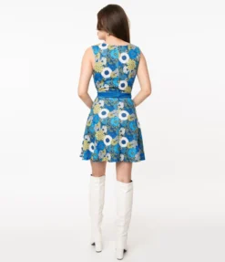 Shop Sour+Plus SMAK PARLOUR MOD FLORAL TOTALLY RADICAL FIT & FLARE DRESS