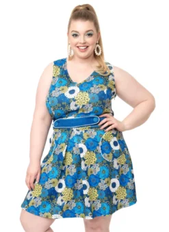Shop Sour+Plus SMAK PARLOUR MOD FLORAL TOTALLY RADICAL FIT & FLARE DRESS