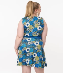 Shop Sour+Plus SMAK PARLOUR MOD FLORAL TOTALLY RADICAL FIT & FLARE DRESS