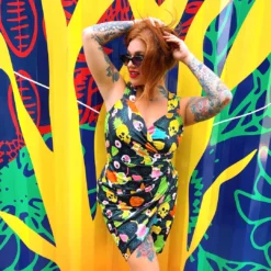 SOURPUSS MONSTER LUAU TIKI DRESS