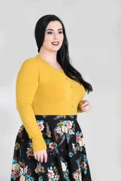 HELL BUNNY PALOMA CARDIGAN MUSTARD
